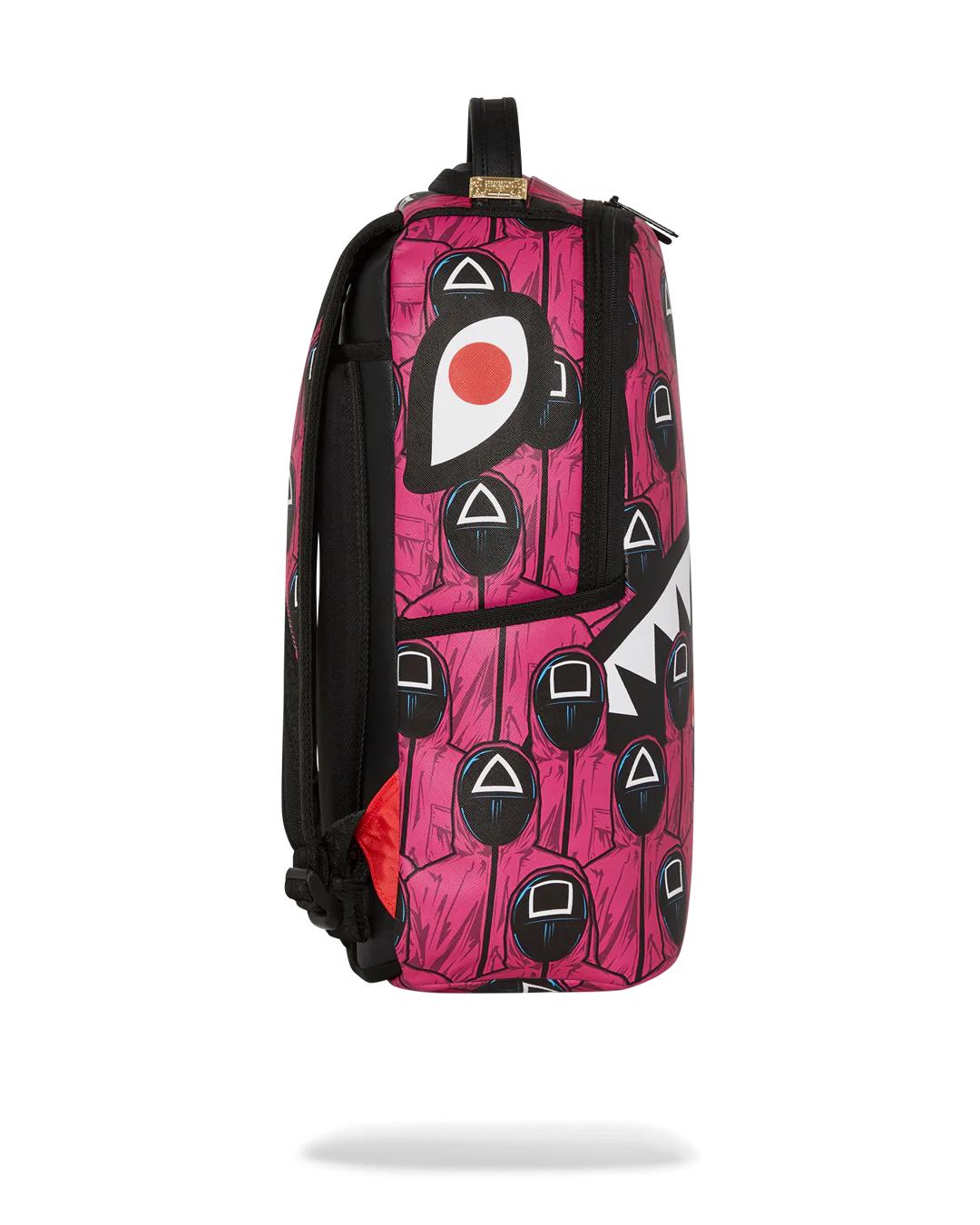 SQUID GAME COLLAB FRONT MAN & PINK GUARD SHARKS BACKPACK | Sprayground Recommended