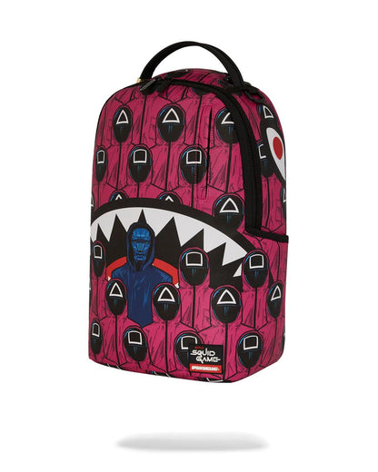 SQUID GAME COLLAB FRONT MAN & PINK GUARD SHARKS BACKPACK | Sprayground Recommended